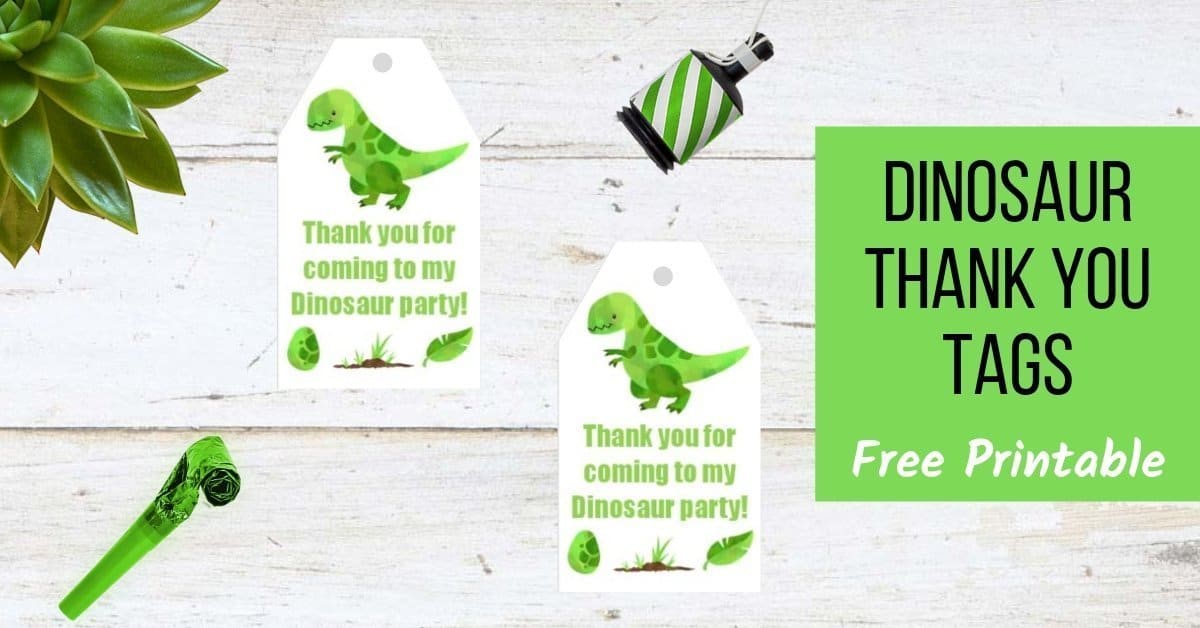 dinosaur thank you tags free printable parties made personal