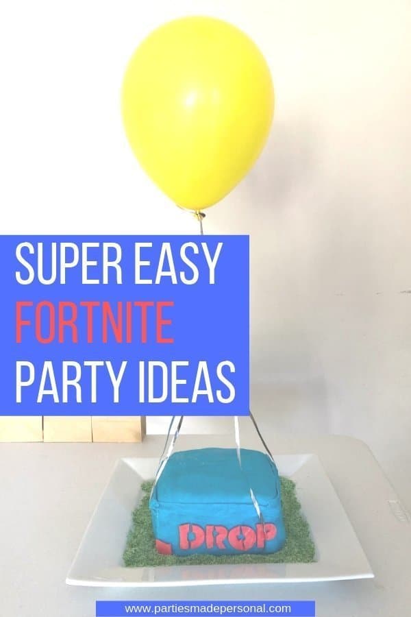 Fortnite Party Decorations And Ideas Parties Made Personal - fortnite supply drop cake text super easy fortnite party ideas