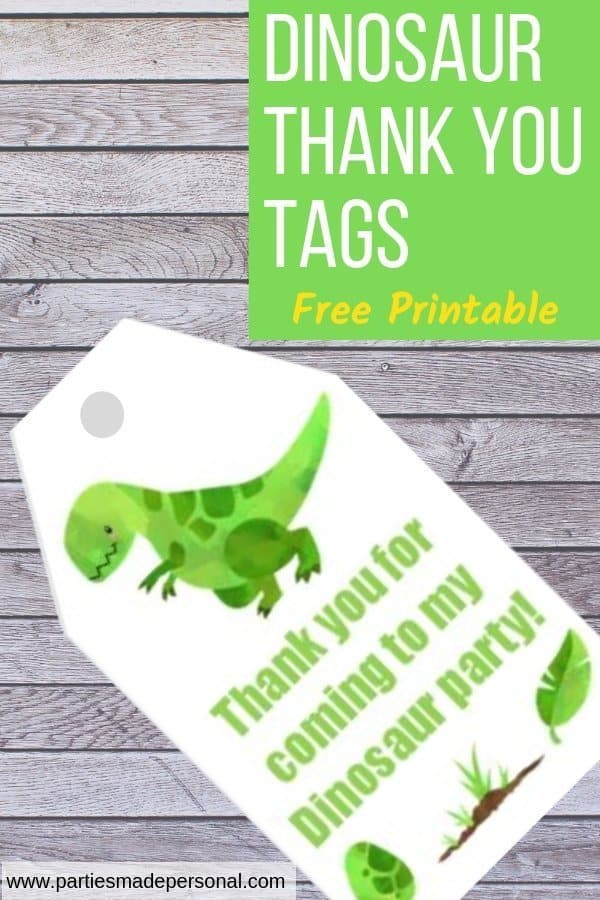 dinosaur thank you tags free printable parties made personal