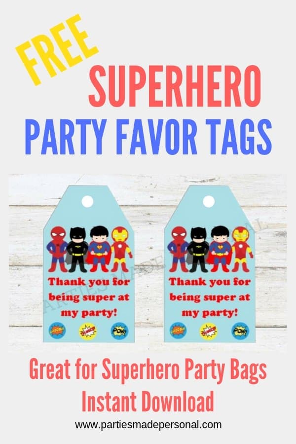 Free Superhero Thank You Tags Parties Made Personal - free printable roblox thank you card