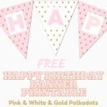 Free Happy Birthday Banner Printable (17 Unique Banners For Your Party ...