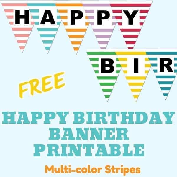 happy birthday cake banner printable