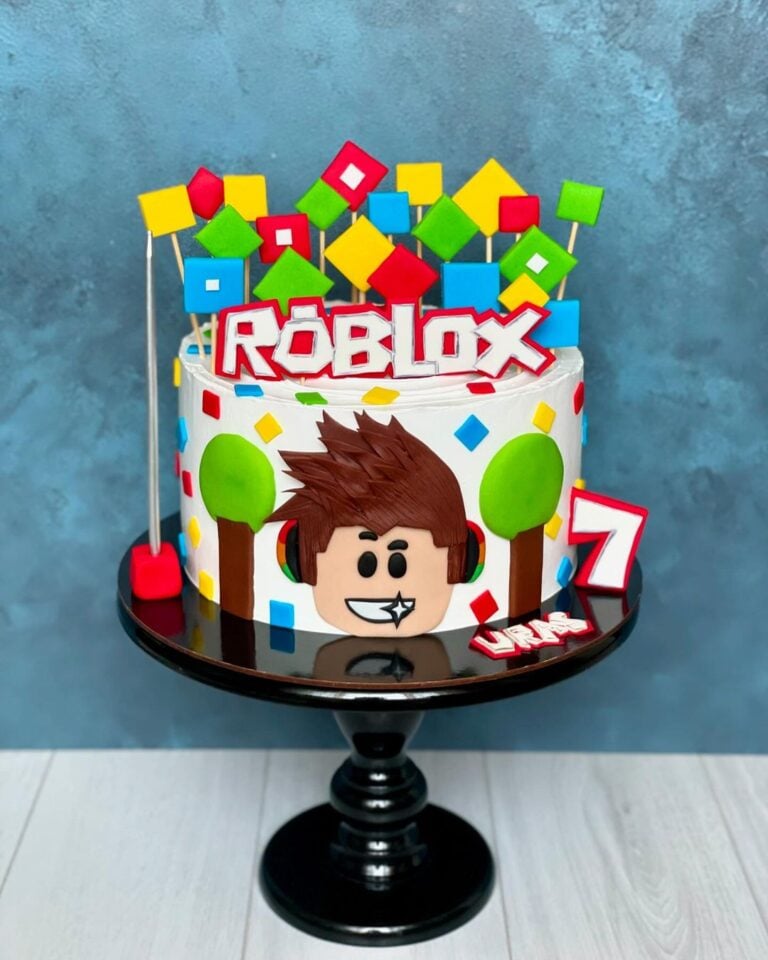 Fun Roblox Birthday Cake Ideas Parties Made Personal Roblox Cake Design 2 768x960 