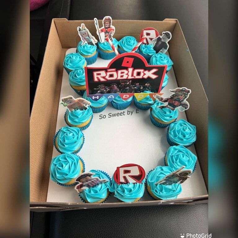Fun Roblox Birthday Cake Ideas Parties Made Personal Roblox Cupcakes 1 768x768 