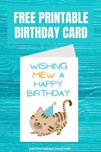 Birthday Cards from the Cat (Free Printables) | Parties Made Personal