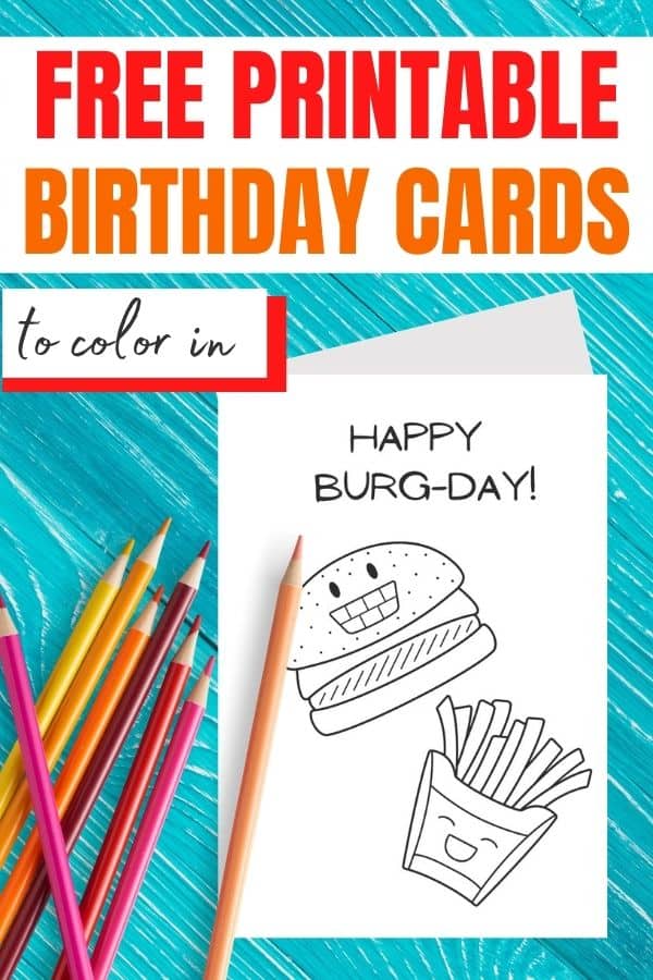 Happy Birthday Coloring Card Free Printables (30 Designs)