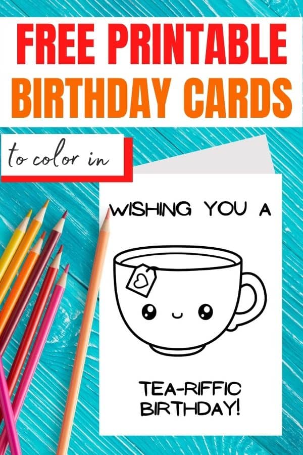 birthday card template to color