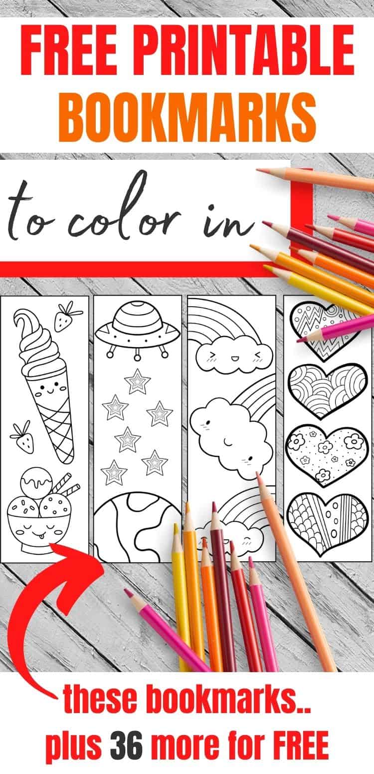 printable bookmarks to color