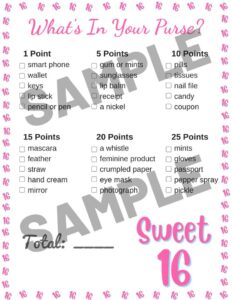 Sweet 16 Party Games - Free Printables | Parties Made Personal