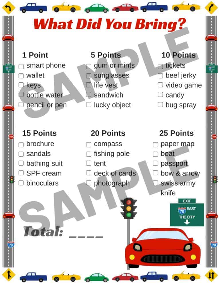 printable road trip games