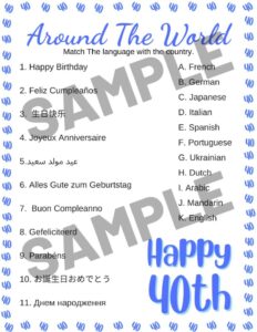 40th Birthday Party Games - Free Printables for 2024 | Parties Made ...