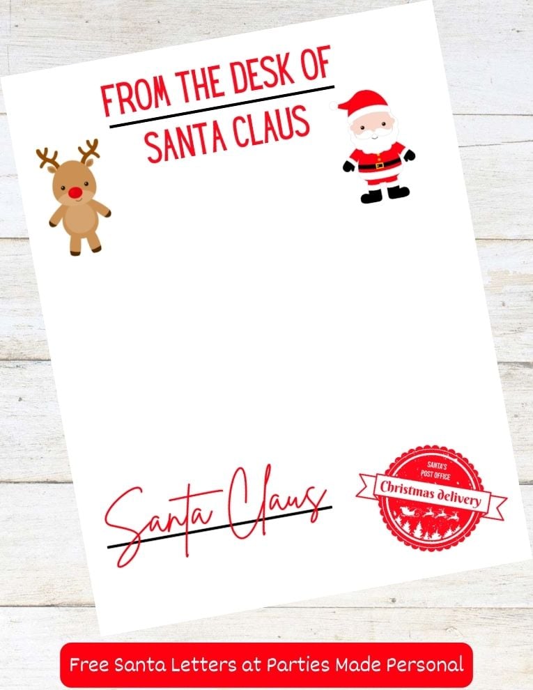 Free Printable From The Desk Of Santa Claus