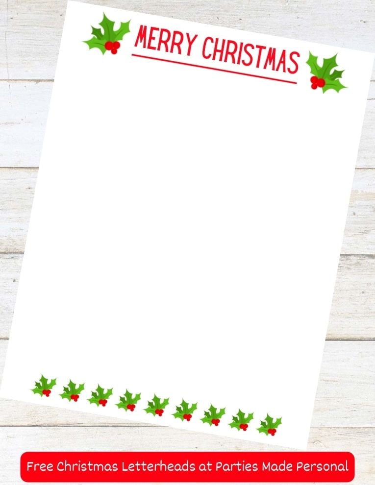 Free Christmas Letterhead Templates for 2024 | Parties Made Personal