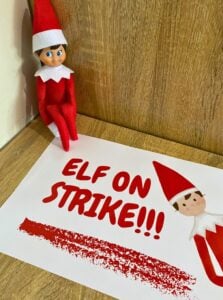 Free Printable Elf on Strike Signs for Bad Behavior Parties Made Personal